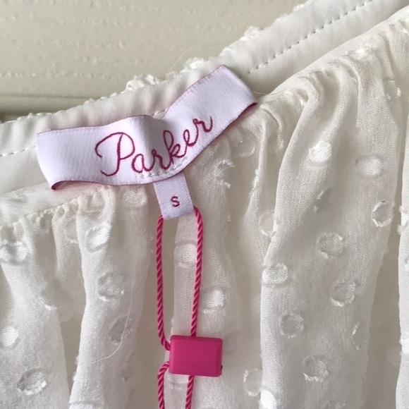 NWT! Parker Lima Swiss dot one shoulder top - Picture 5 of 6